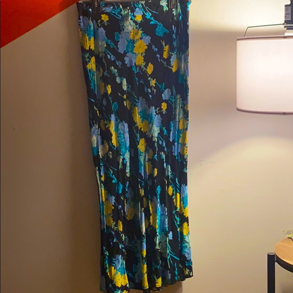 Floor length flower pattern skirt